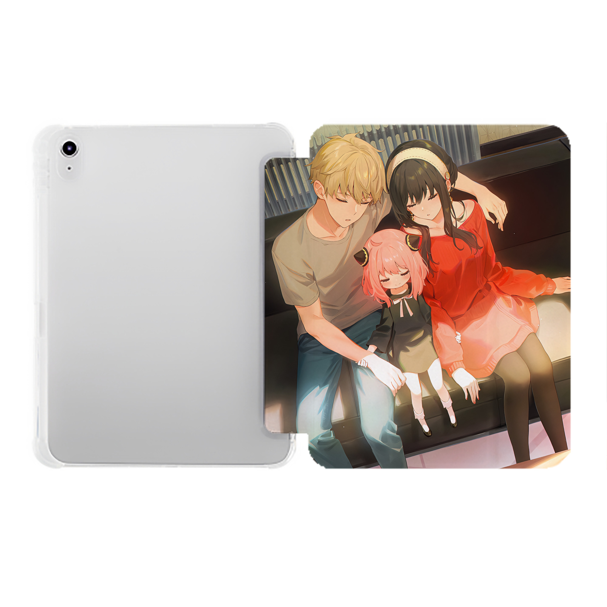 （画像用） SPY×FAMILY间谍家家酒 IPad ケース ペン収納付き 三つ折りスタンド PUレザー×シリコン 対応機種9.5/10.5/10.9インチ